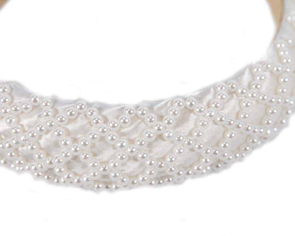 Cream pearl fascinator headband by Cupids Millinery CU431