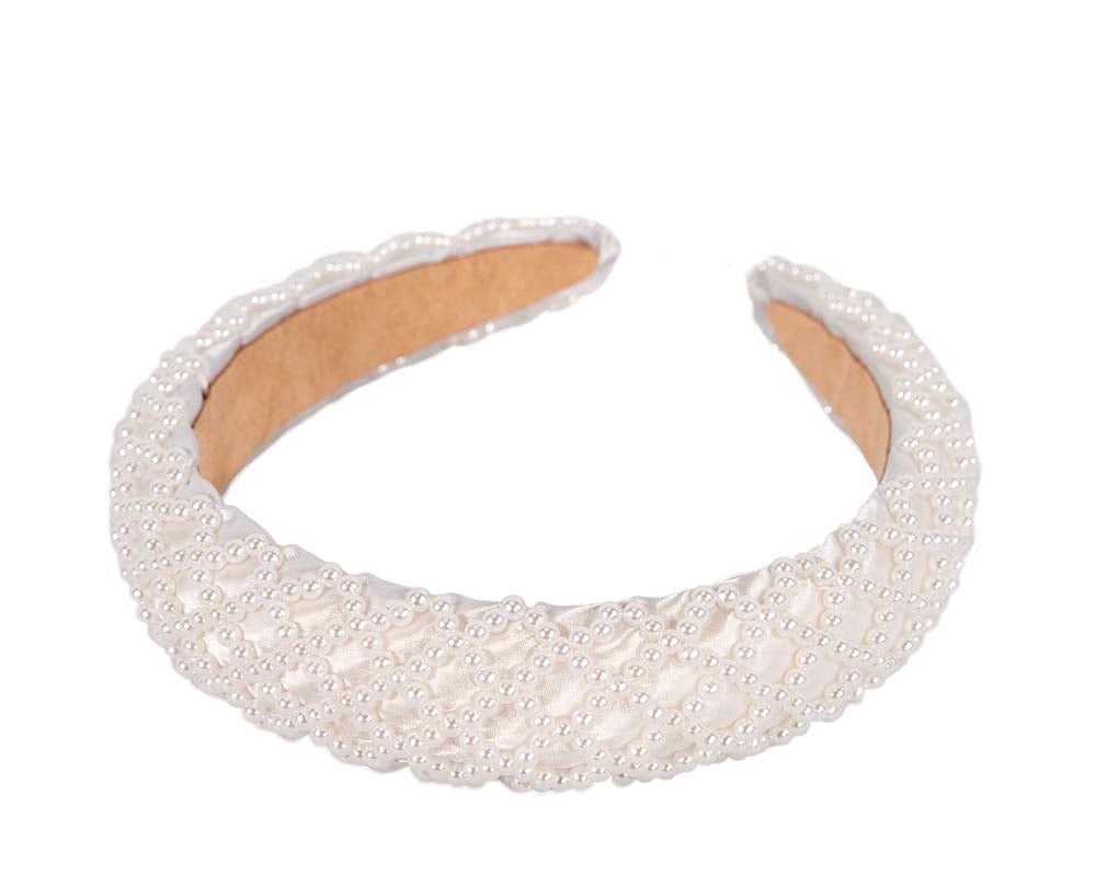 Cream pearl fascinator headband by Cupids Millinery CU431