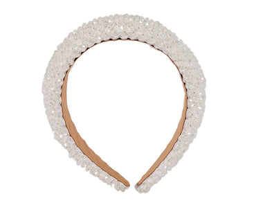 Cream crystal fascinator headband by Cupids Millinery