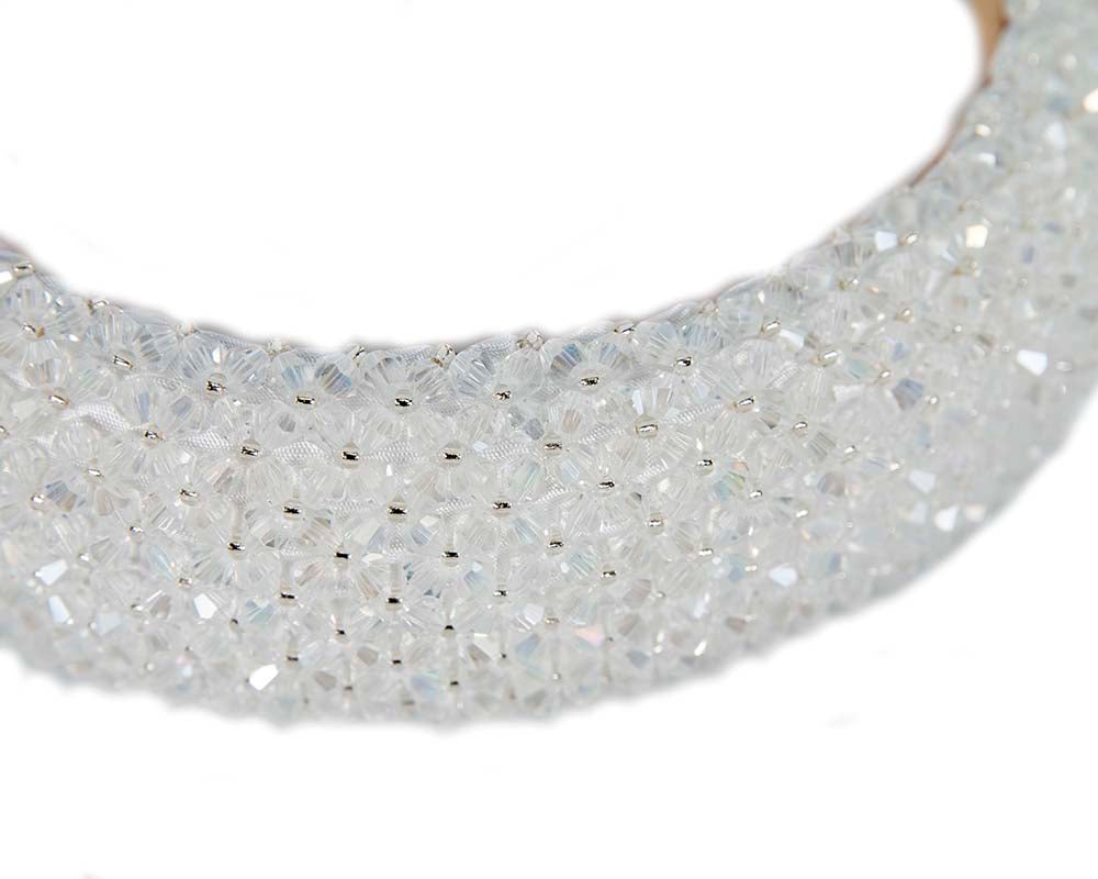 Cream crystal fascinator headband by Cupids Millinery