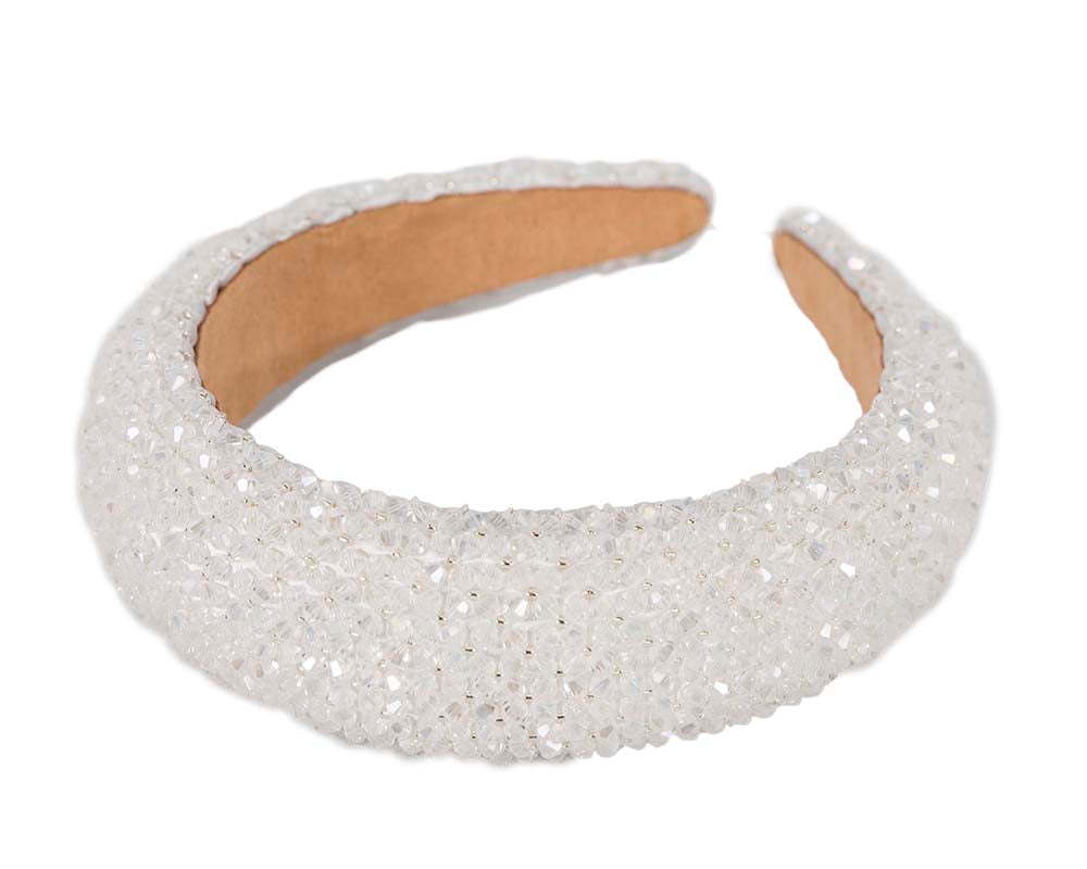Cream crystal fascinator headband by Cupids Millinery