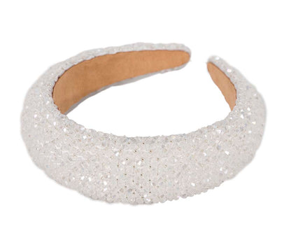 Cream crystal fascinator headband by Cupids Millinery