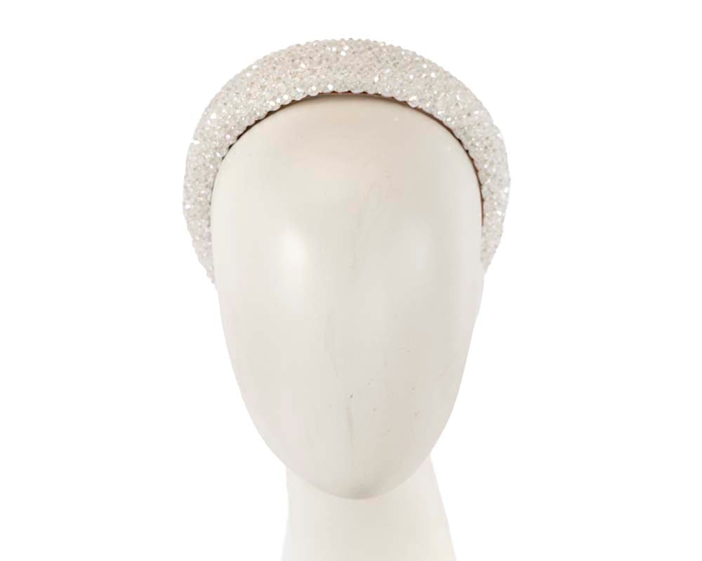 Cream crystal fascinator headband by Cupids Millinery
