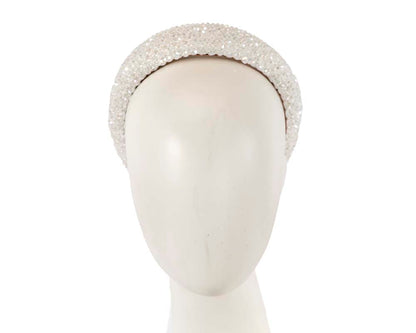 Cream crystal fascinator headband by Cupids Millinery
