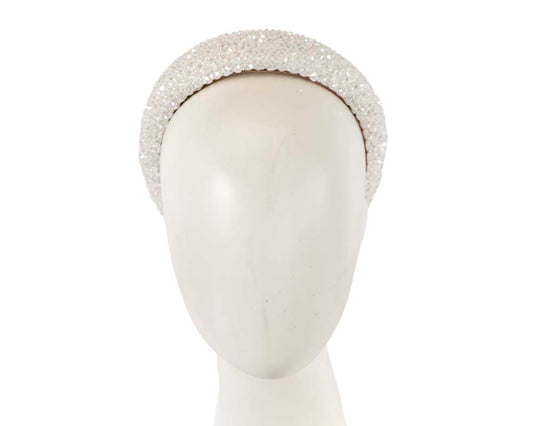 Cream crystal fascinator headband by Cupids Millinery
