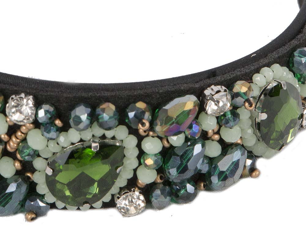 Crystal covered fascinator headband by Cupids Millinery CU433GR