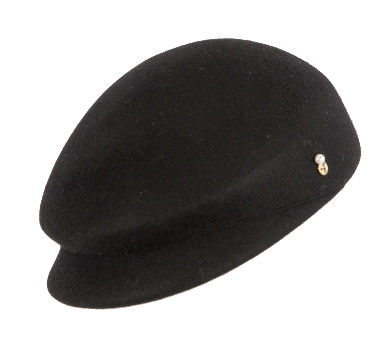 Black felt short beak beret-1