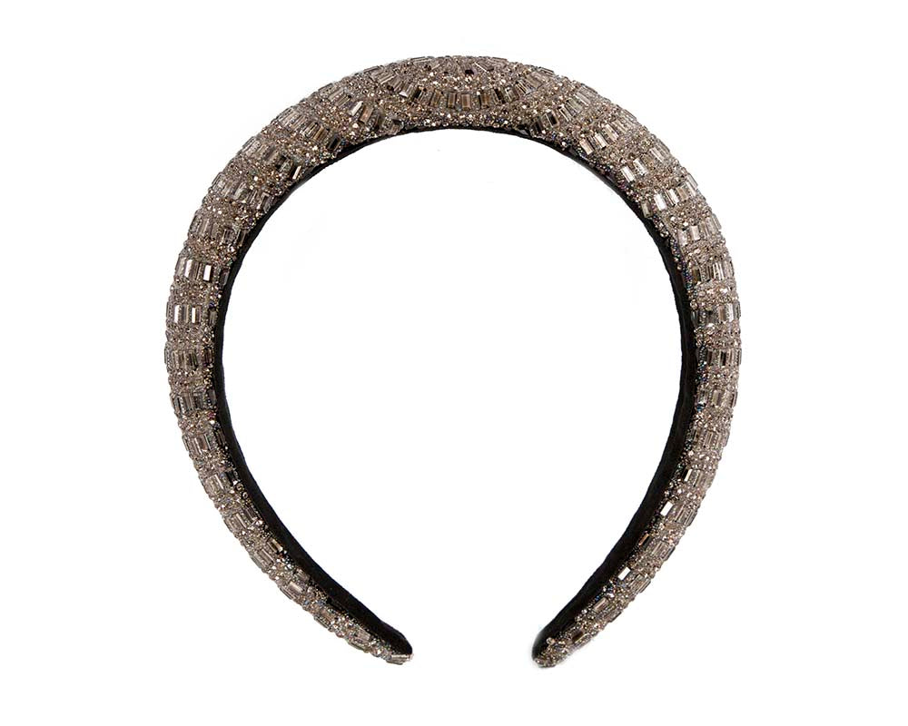 Black crystal covered fascinator headband by Max Alexander