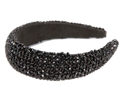 Black crystals fascinator headband by Cupids Millinery CU441-3