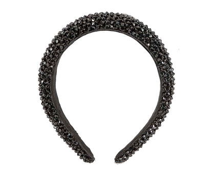 Black crystals fascinator headband by Cupids Millinery CU441-1