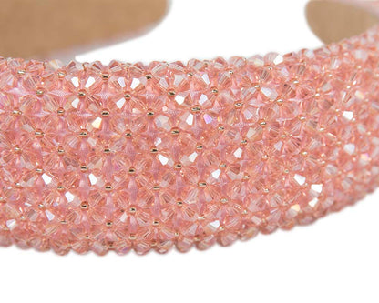 Pink crystals fascinator headband by Cupids Millinery CU441