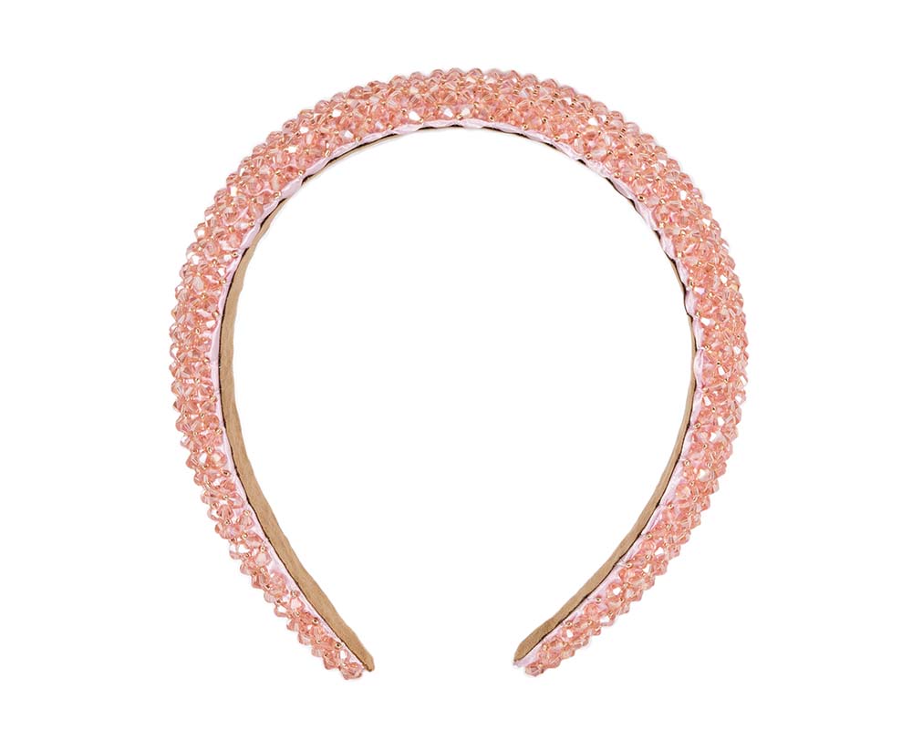 Pink crystals fascinator headband by Cupids Millinery CU441