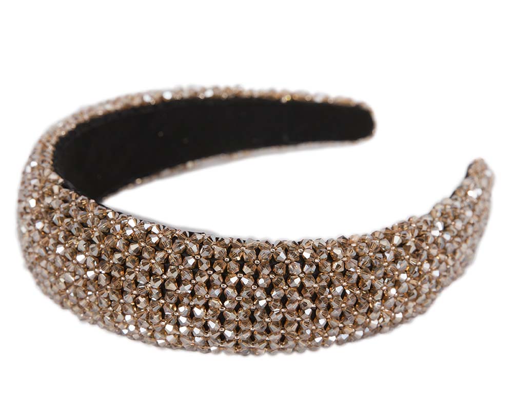 Bronze crystals fascinator headband by Cupids Millinery