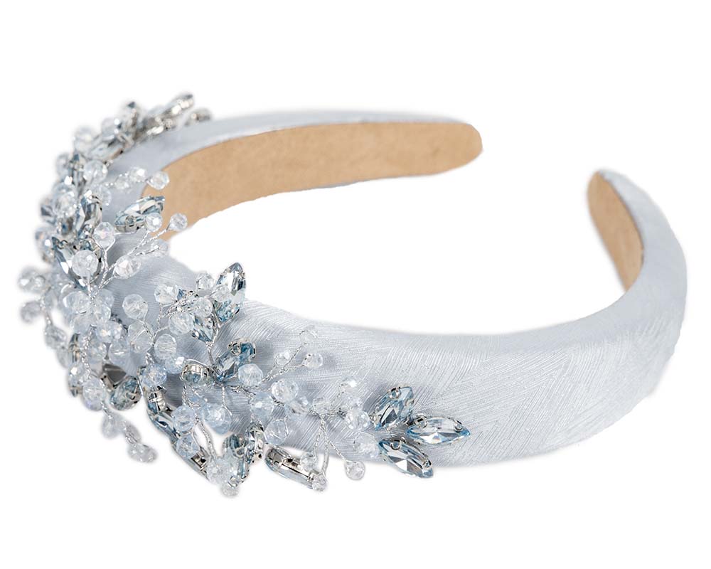 Light Blue crystals fascinator headband by Cupids Millinery