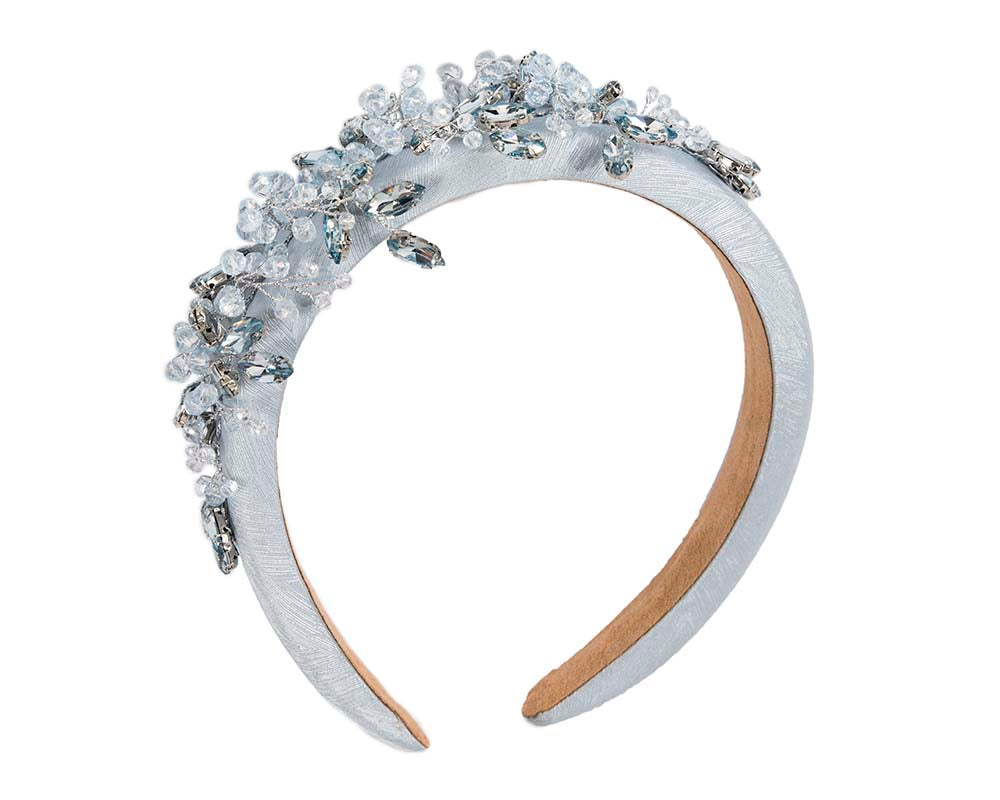 Light Blue crystals fascinator headband by Cupids Millinery