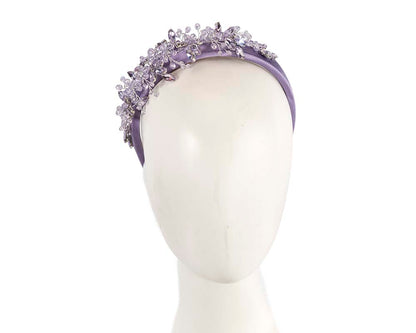 Lilac crystals fascinator headband by Cupids Millinery-0