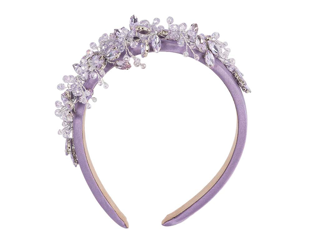 Lilac crystals fascinator headband by Cupids Millinery-1