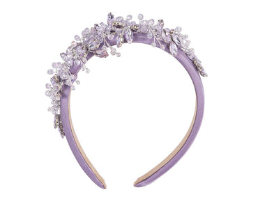 Lilac crystals fascinator headband by Cupids Millinery-1