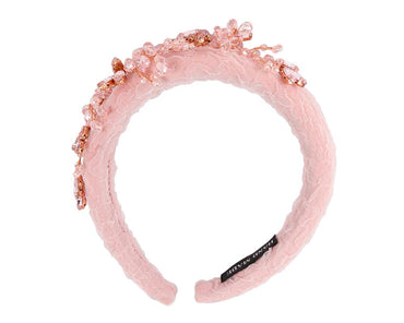 Pink crystals fascinator headband by Cupids Millinery CU443-1