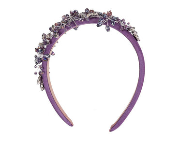 Purple crystals fascinator headband by Cupids Millinery
