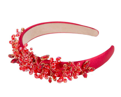 Red crystals fascinator headband by Cupids Millinery-3