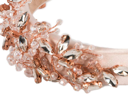 Rose Gold crystals fascinator headband by Cupids Millinery-1