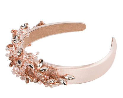 Rose Gold crystals fascinator headband by Cupids Millinery-2