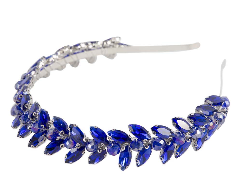 Petite blue crystal headband fascinator-3