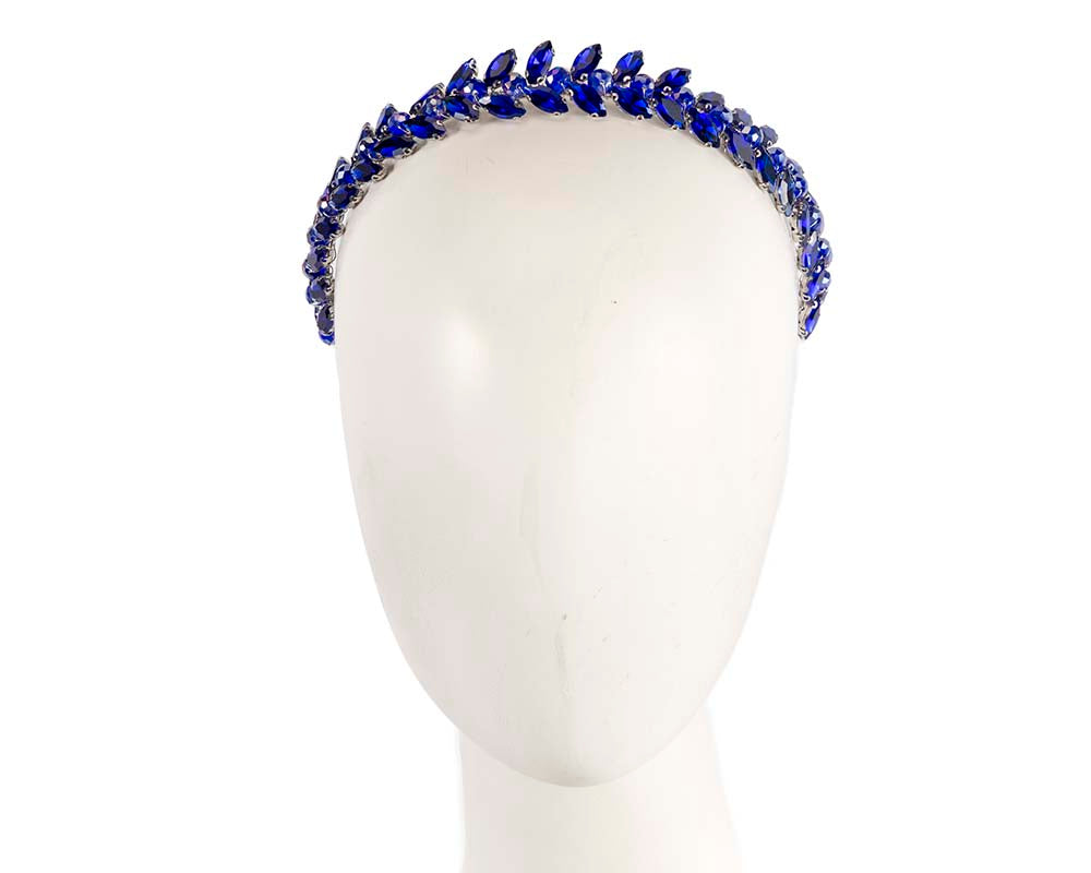 Petite blue crystal headband fascinator-0