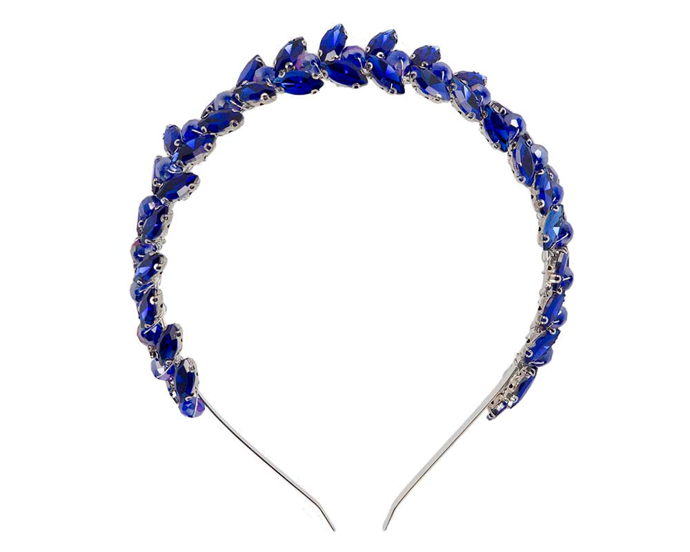 Petite blue crystal headband fascinator-1