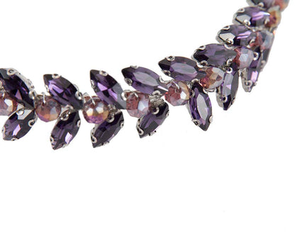 Petite purple crystal headband fascinator
