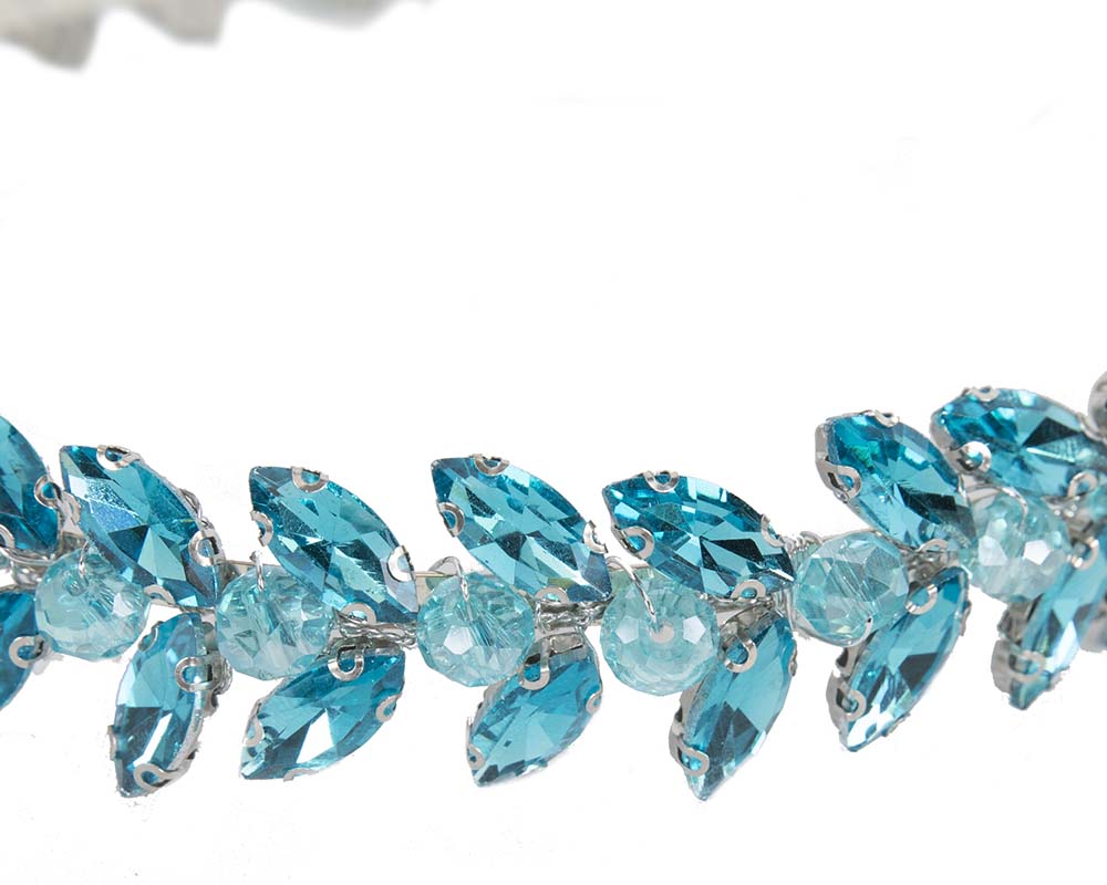 Petite turquoise crystal headband fascinator-2