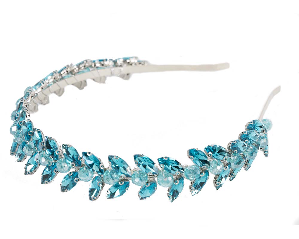 Petite turquoise crystal headband fascinator-3