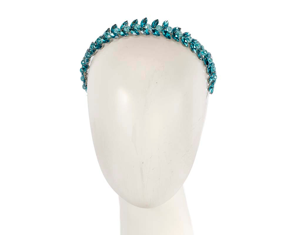 Petite turquoise crystal headband fascinator-0