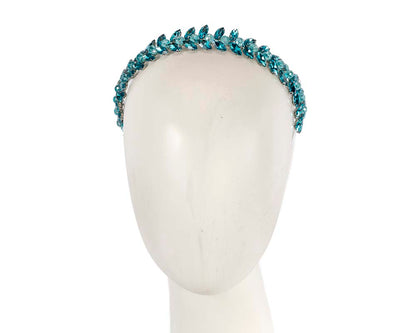 Petite turquoise crystal headband fascinator-0