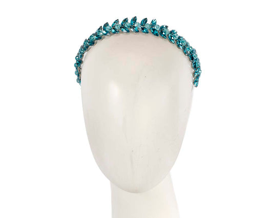 Petite turquoise crystal headband fascinator-0
