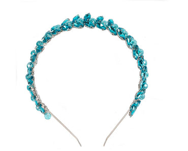 Petite turquoise crystal headband fascinator-1