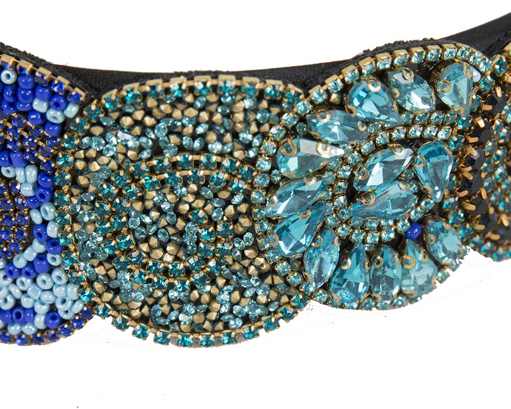 Unusual multi-tone headband fascinator CU448AQ-2