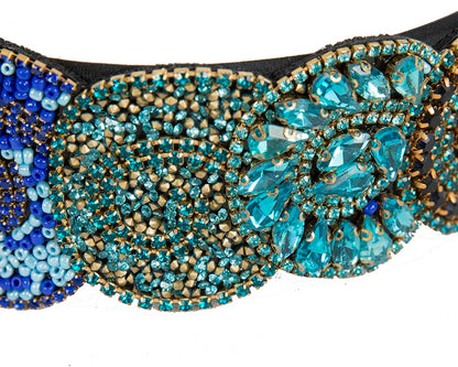 Unusual multi-tone headband fascinator CU448AQ-2