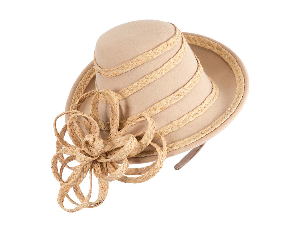 Exclusive beige winter fascinator by Cupids Millinery-1