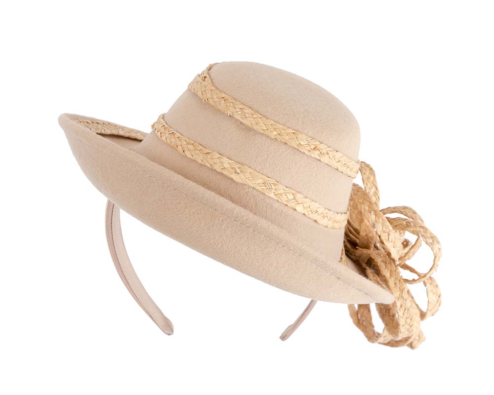 Exclusive beige winter fascinator by Cupids Millinery-5