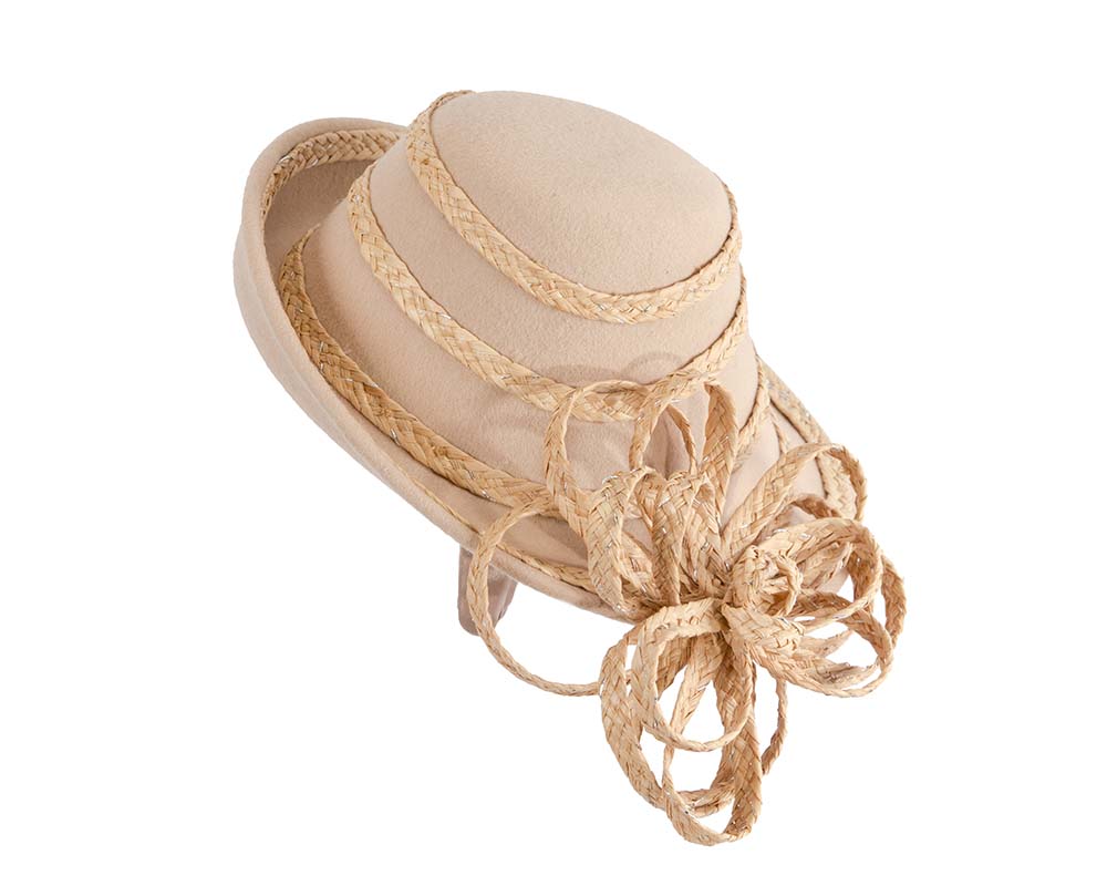 Exclusive beige winter fascinator by Cupids Millinery-3