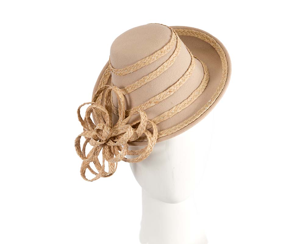 Exclusive beige winter fascinator by Cupids Millinery-0