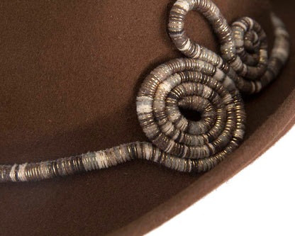 Elegant brown felt fedora hat
