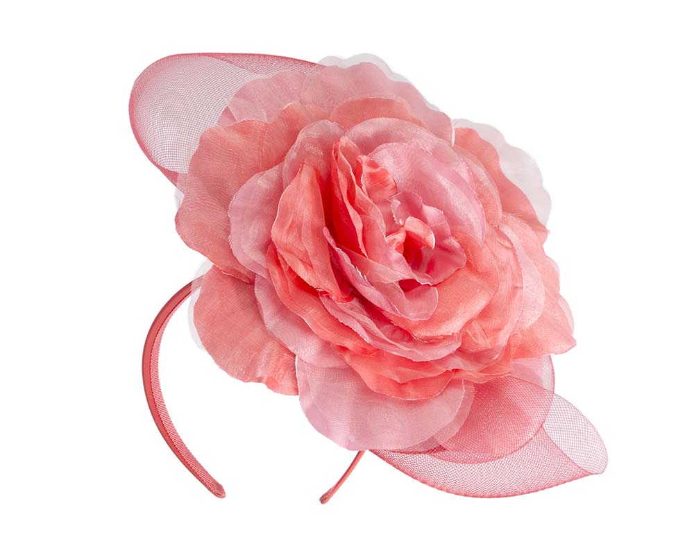 Large coral flower headband