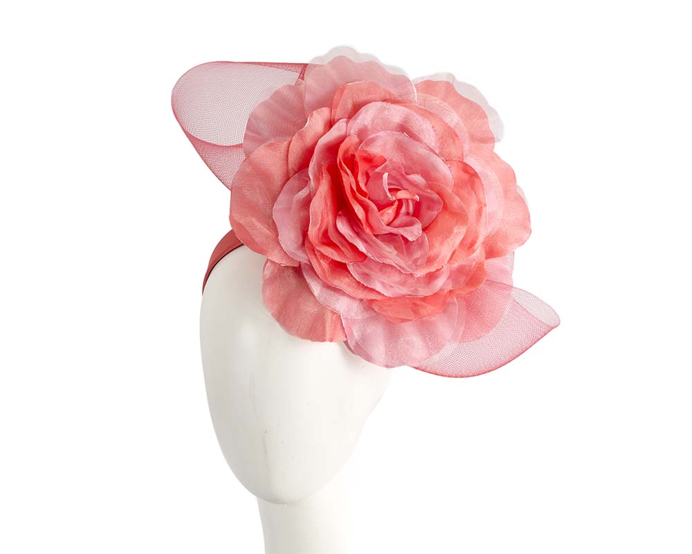 Large coral flower headband