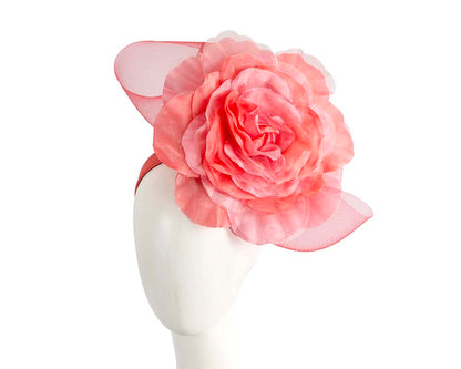 Large coral flower headband