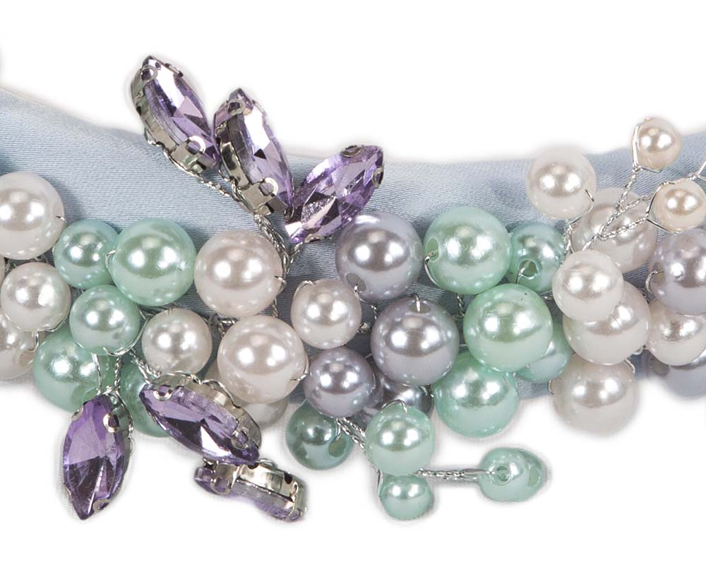 Multi-color pearl & crystals fascinator headband by Cupids Millinery-2