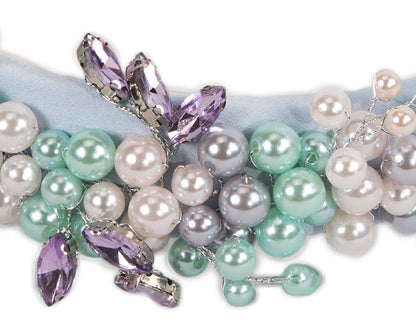 Multi-color pearl & crystals fascinator headband by Cupids Millinery-2
