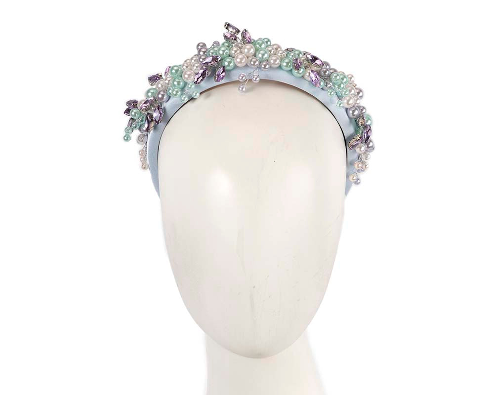 Multi-color pearl & crystals fascinator headband by Cupids Millinery-0